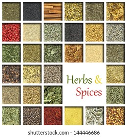 Large Collection Herbs Spices Stock Photo 144446686 