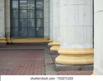 Large columns of the building.