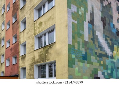 Large Communist Built Apartment Block In Gdansk Poland.