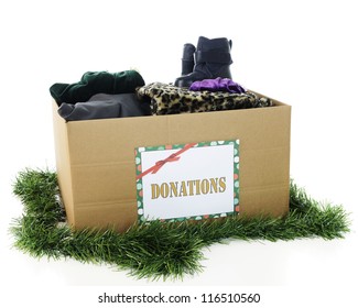 A Large Corrugated Box With A Holiday 