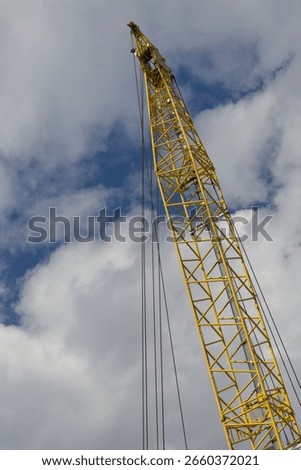 large crane on the red hook new york city brooklyn waterfront large industrial machinery history historic antique shipping ship lift