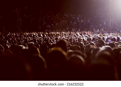 Large Crowd Of People Watching Concert Or Sport Event