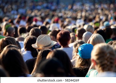 Large Crowd Of People Watching Concert Or Sport Event