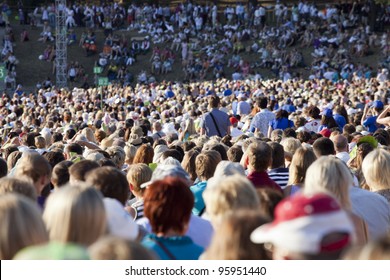 Large Crowd Of People Watching Concert Or Sport Event