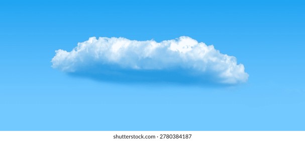 A large cumulus cloud. Clouds flowing lazily like cottony fibers against a clear, serene blue background. The sky speaks of calm, peace, and silence.