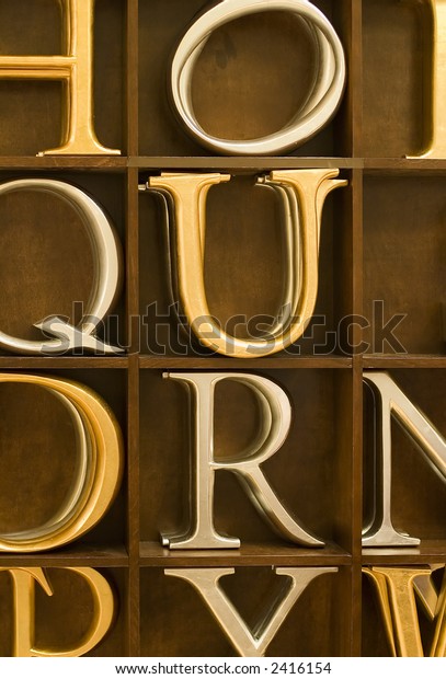 Large Decorative Misc Letters Divided Wooden Stock Photo Edit Now