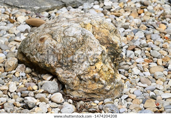 Large Decorative Stone Colorful Worked Stones Nature Stock Image