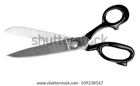 Large dressmaking or tailoring scissors, isolated - big scissors for big cuts