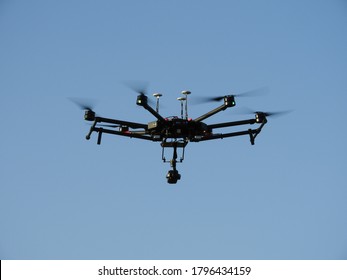 Large Drone / Hexacopter In Flight