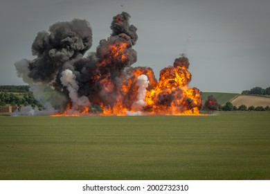 A large explosion during daylight in an open field