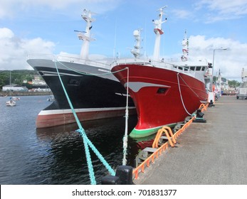 Large Fishing Trawler In Harbour Ireland  