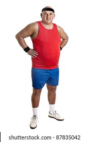 Large Fitness Man Isolated In White