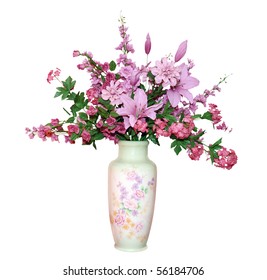 Large Floral Arrangement Isolated With Clipping Path