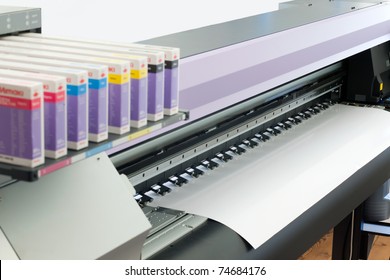 large format ink jet printer with paper roll - Shutterstock ID 74684176