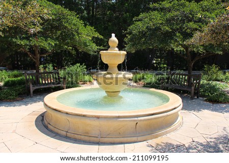 Large fountain in a park