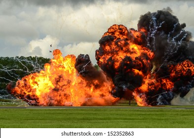 Large Frightening Explosion Photographed Airshow Display Stock Photo ...