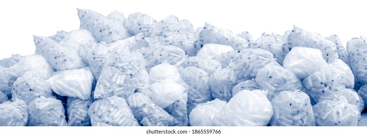 Large garbage ,Plastic bottle pile isolated with clipping path on white background. Campaign to reduce global warming and the greenhouse effect