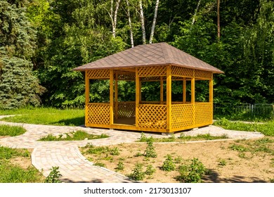 Large Gazebo, Outdoor Patio, Yellow Wood Gazebo