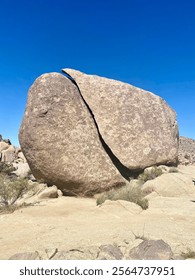 Large Giant Boulder split rocks at Joshua Tree