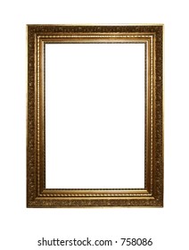 Large Golden Portrait Frame Isolated On Stock Photo (Edit Now) 758086