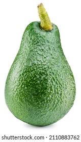 Large green avocado on white background. File contains clipping path.