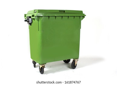 A Large Green Recycling Bin