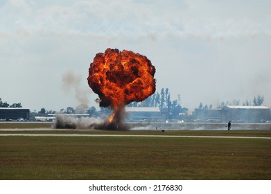 Large Ground Explosion Flame Smoke Stock Photo (Edit Now) 2176830