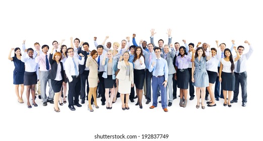 Large Group Of Business People Celebrating