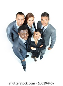 Large Group Of Business People. Over White Background