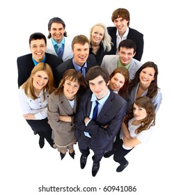 Large Group Of Business People. Over White Background