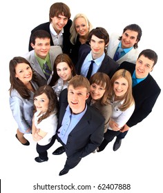 Large Group Of Business People. Over White Background