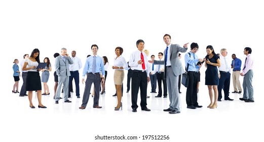 Large Group of Business People Talking