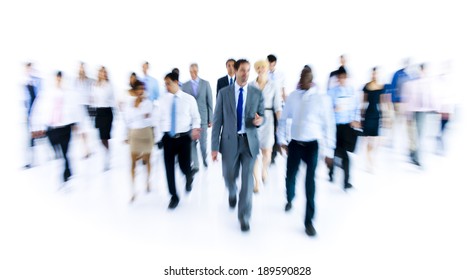 Large Group Of Business People Walking