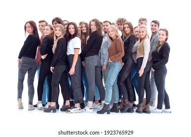 Large Group Of Casual Young People Standing Together