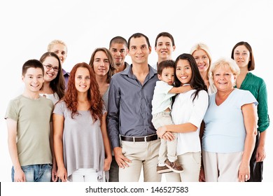 A Large Group Of Different People Posing Together.