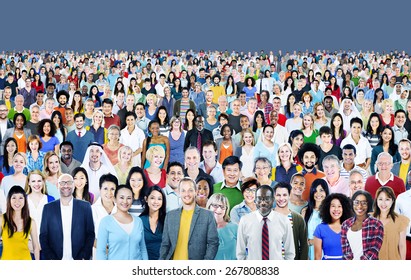 Large Group Of Diverse Multiethnic Cheerful Concept