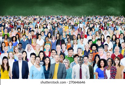 Large Group Of Diverse Multiethnic Cheerful Concept