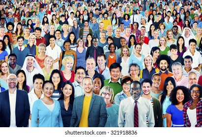 Large Group Of Diverse Multiethnic Cheerful People Concept