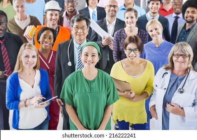 Large Group Of Diverse People With Different Occupations