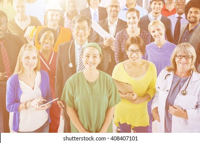 Large Group Of Diverse People With Different Occupations