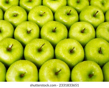 large group of green apples in a row. Horizontal shape - Powered by Shutterstock