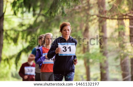 Similar – Image, Stock Photo Running forest Nature