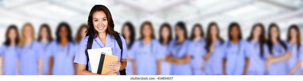 Large group of nurses together in the hospital