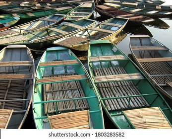 Large Group Of Rowboats At Ninh Binh, Vietnam