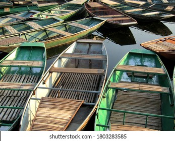 Large Group Of Rowboats At Ninh Binh, Vietnam