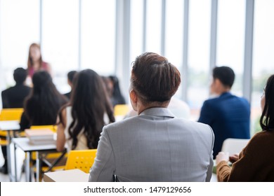 Large Group In Seminar Class Room To Agree With Speaker At Conference Seminar Meeting Room