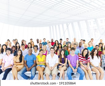 Large group of Students in lecture room - Shutterstock ID 191105864