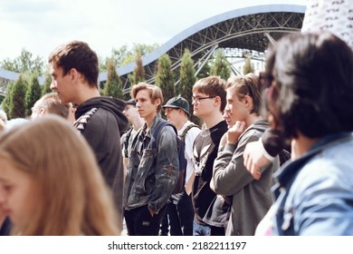 A Large Group Of Young People Came To Participate In The Contest. Photo Taken On June 17, 2022 In Gomel, Belarus