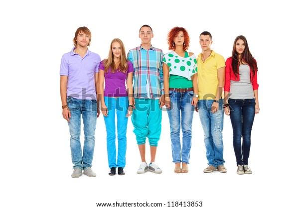 Large Group Young People Standing Together Stock Photo (Edit Now) 118413853