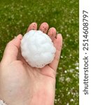 large hail stone from a hail thunder storm